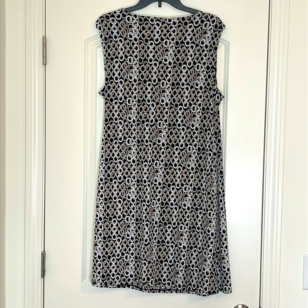 Dana Buchman Black Multi Rings Sleeveless Knee Length V-Neck Dress XL - Picture 2 of 7